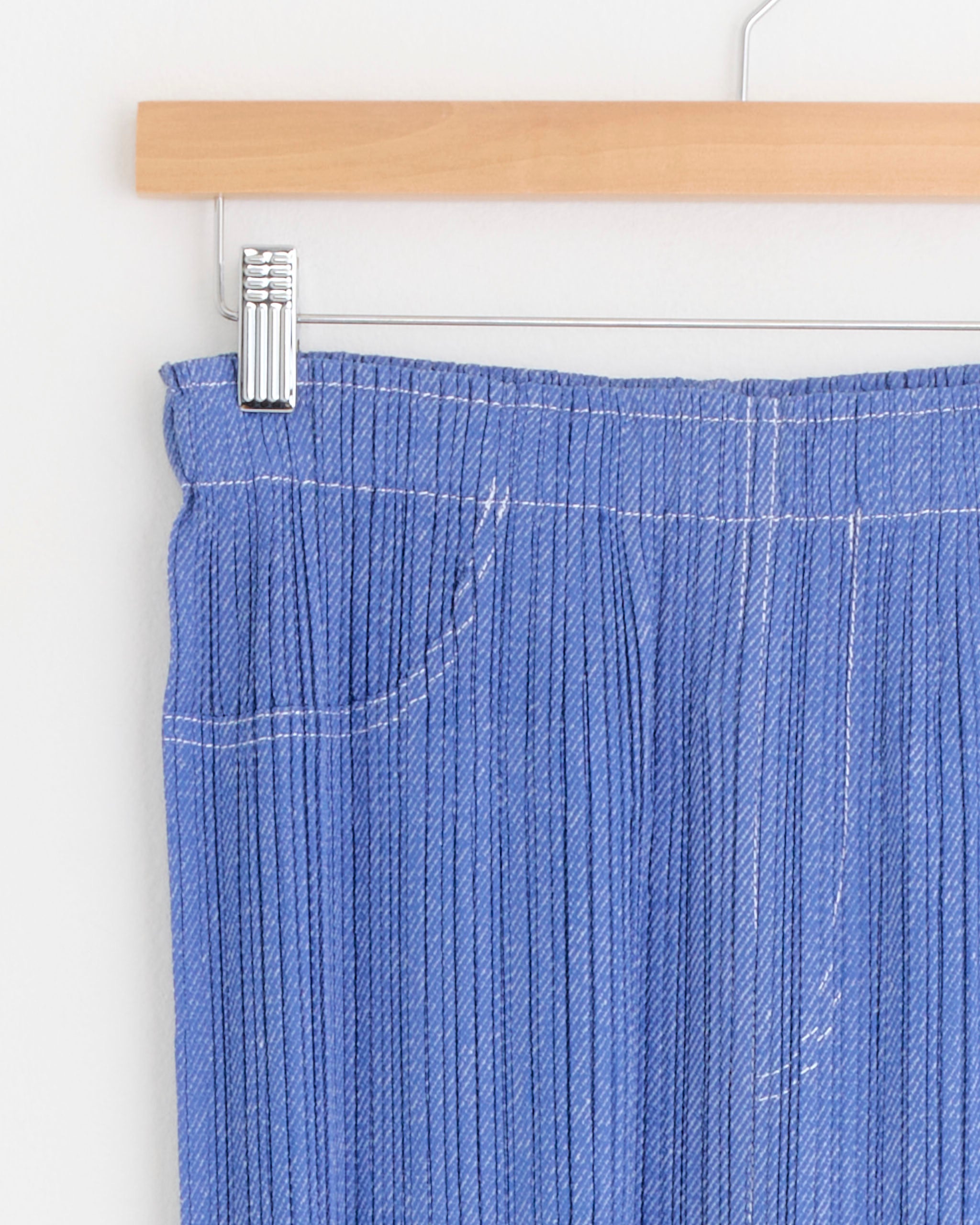 Cotton Denim Skirt in Blue