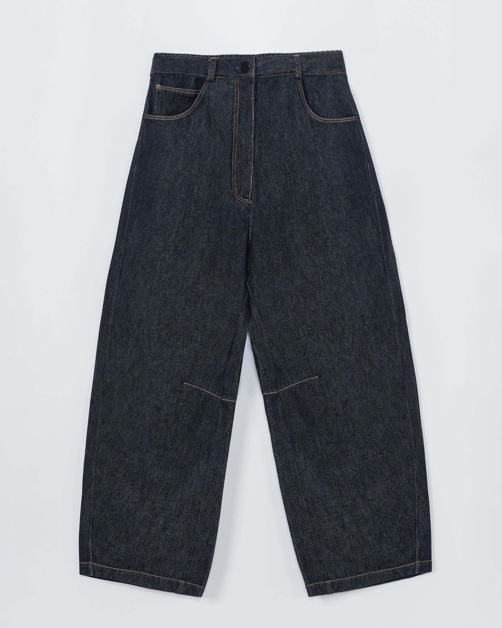 Curved Baggy Jean in Indigo