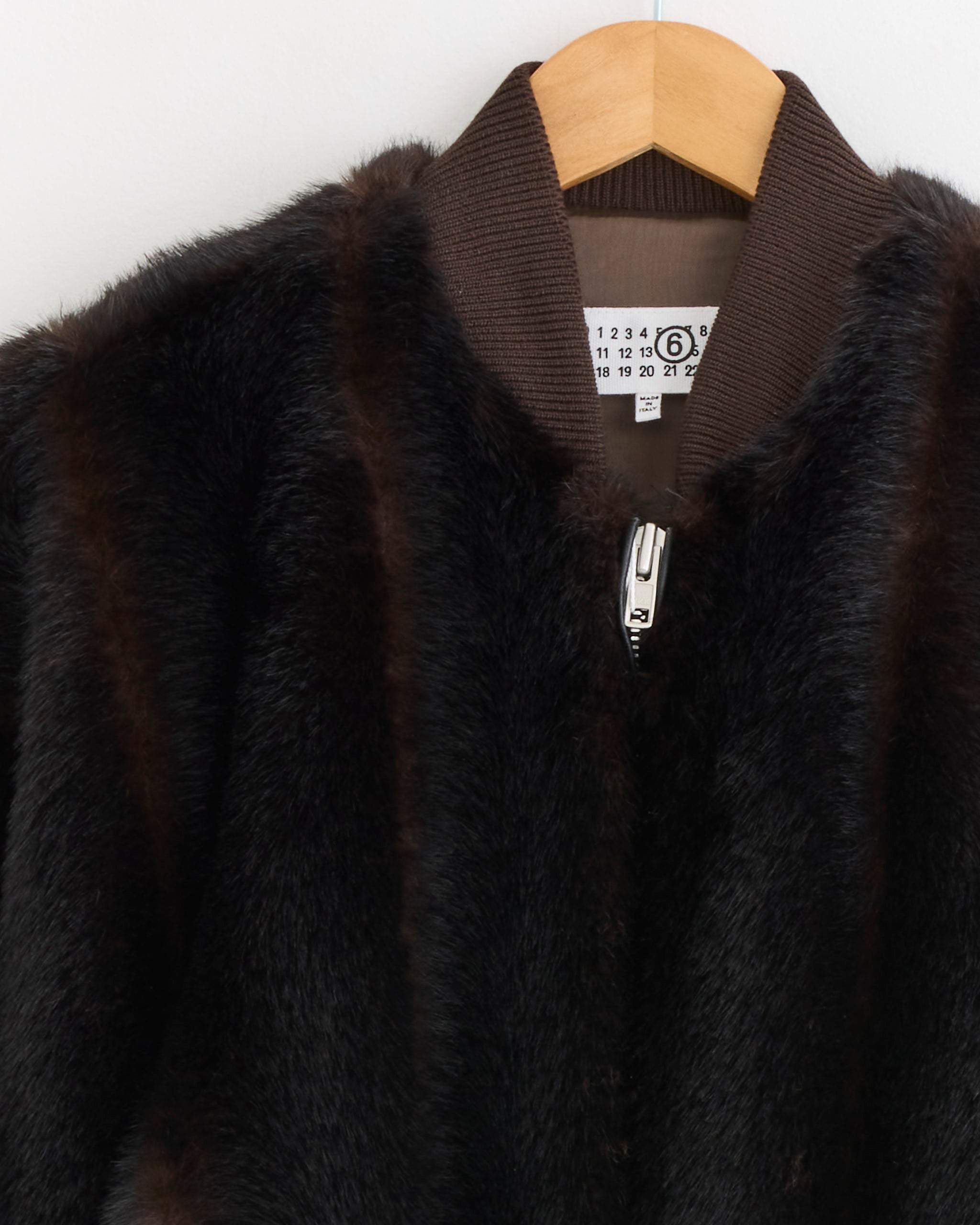 Faux Fur Jacket in Brown