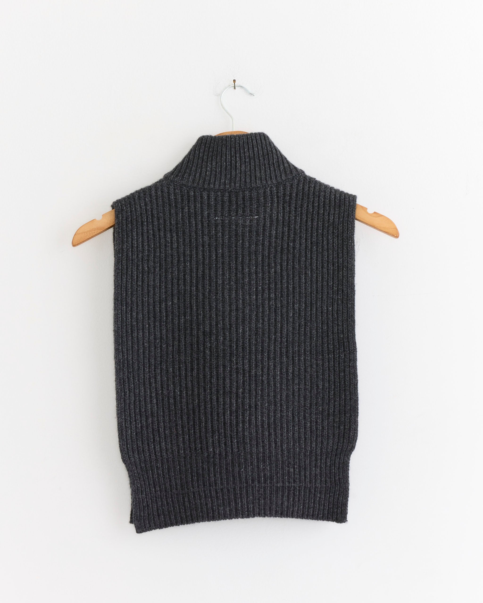 Wool Sweater Vest in Dark Grey Melange