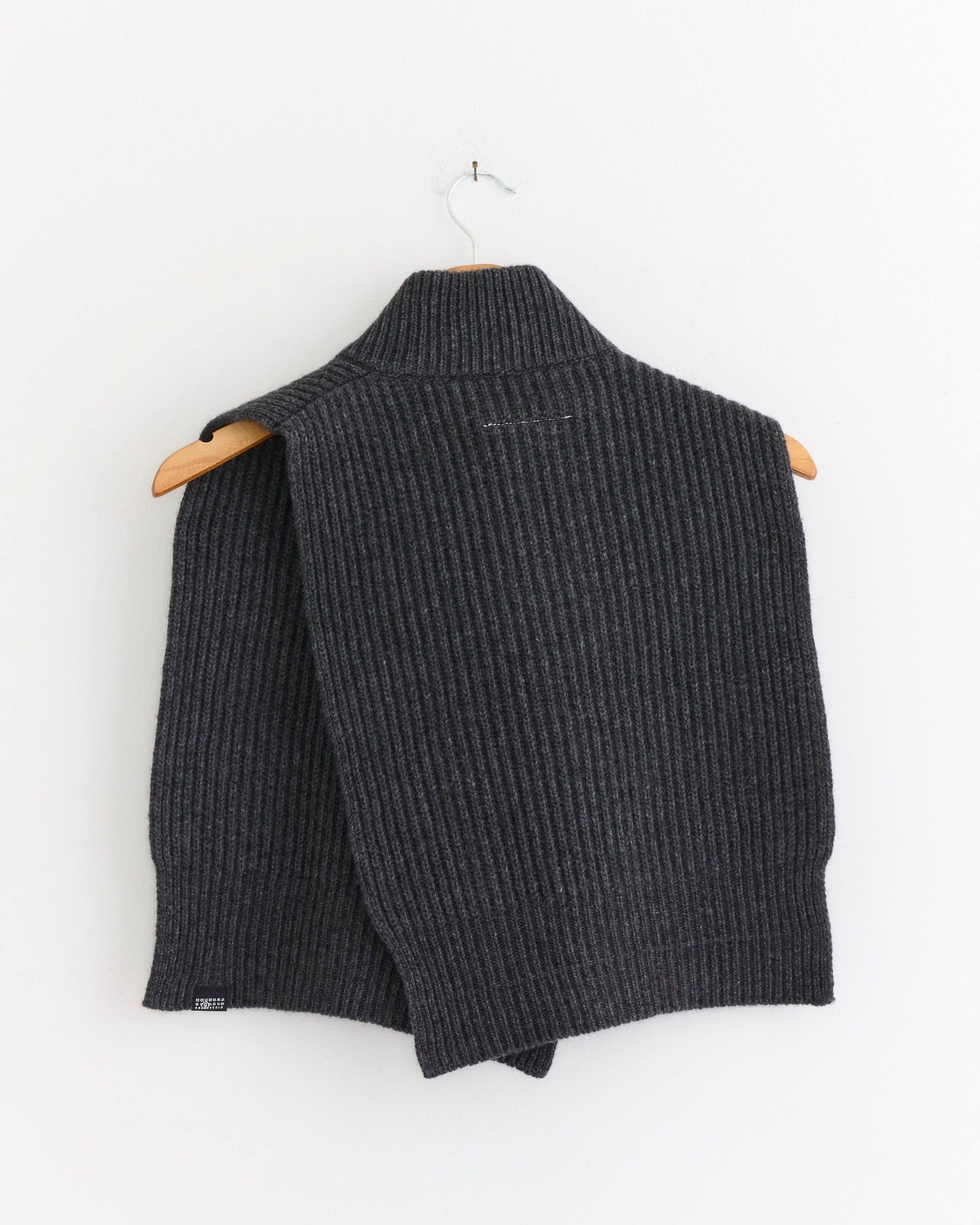 Wool Sweater Vest in Dark Grey Melange